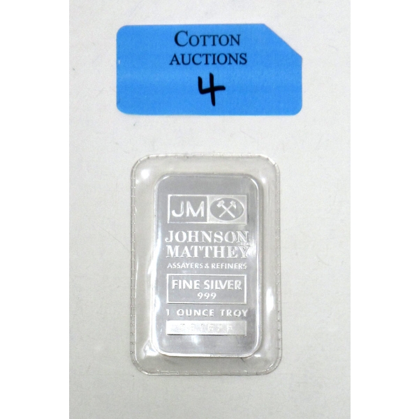 1 Oz .999 Silver Johnson Matthey Bar 