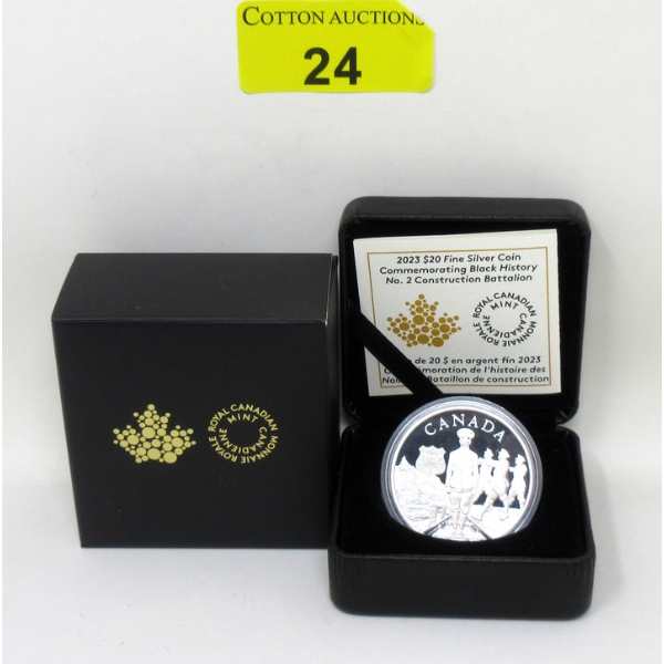 1 Oz .9999 Silver 2023 Commemorating Black History No 2 Construction Battalion Coin 