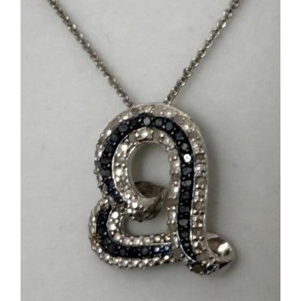 New Blue and White Diamond Heart Necklace
