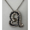 Image 1 : New Blue and White Diamond Heart Necklace