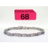 Image 1 : 6.02 CTW Amethyst & Diamond Tennis Bracelet