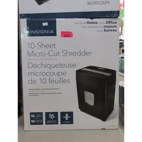 Insignia 10-Sheet Micro-Cut Paper Shredder