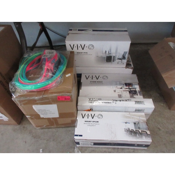 Case of Neon Charge Cables & 5 VIVO Mounts