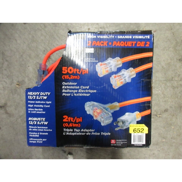 2 Pack of Heavy Duty Outdoor Extension Cords 