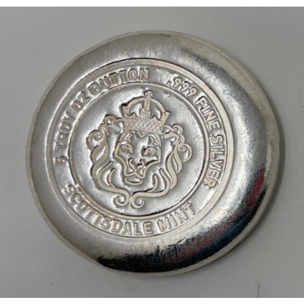 5 Oz .999 Silver Scottsdale Lion Button 