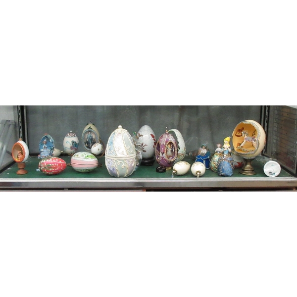 Shelf Lot of Egg Shaped Collectibles 
