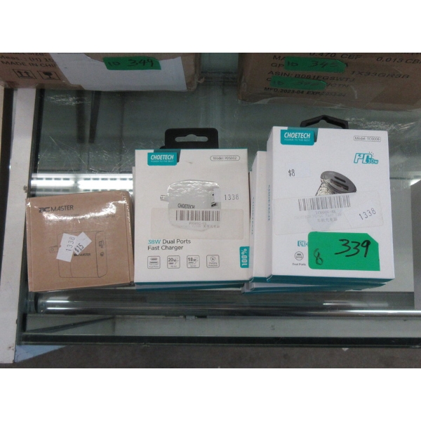 8 Assorted New Electronics Charge Accessories