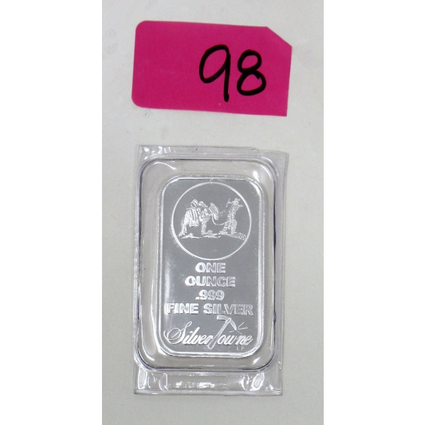 1 Oz .999 Silver Miner Mule SilverTowne Bar 