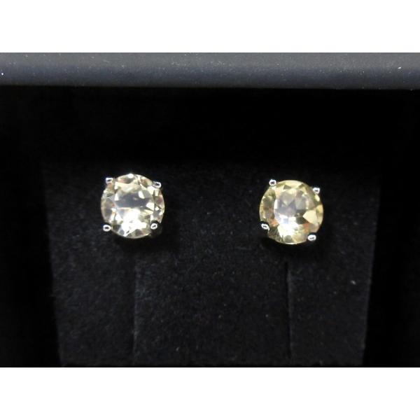New Sterling Silver Citrine Stud Earrings