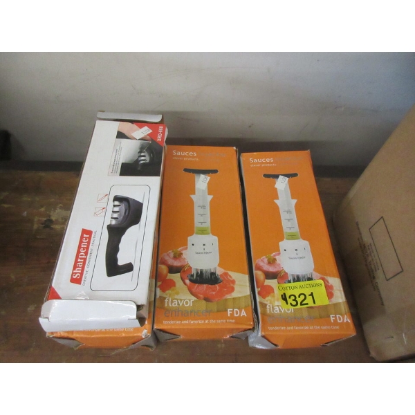 3 Flavour Injectors and 1 Kitchen Knife Sharpener