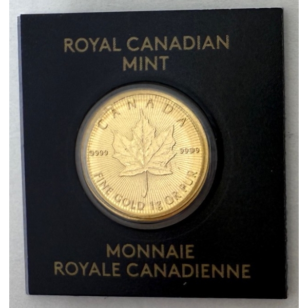 1 Gram .9999 Fine Gold Canada Maple Leaf Coin 