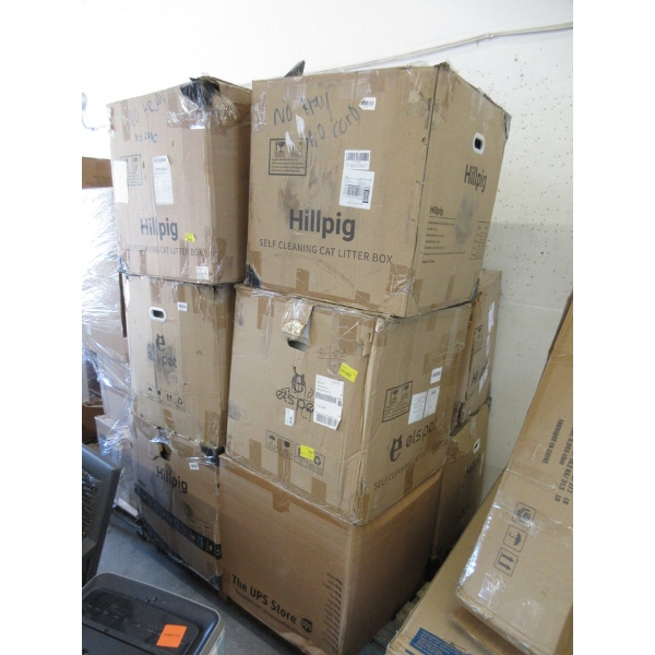 Skid of Self-Cleaning Litter Boxes - Some are missing parts