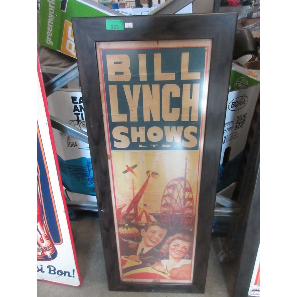 Framed Vintage "Bill Lynch Shows" Poster