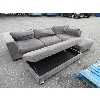 Image 1 : Grey Fabric Upholstered Section with Ottoman