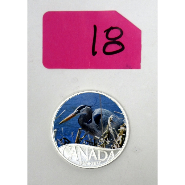 1/2 Oz .9999 Silver 2017 Great Blue Heron Coin 