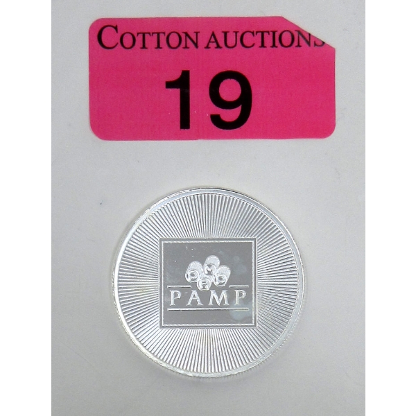 1 Oz .999 Silver PAMP Suisse Round 