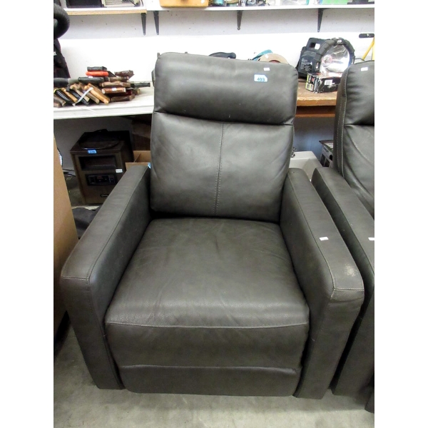 Grey Bonded Leather Swivel Rocking Recliner 