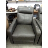 Image 1 : Grey Bonded Leather Swivel Rocking Recliner 