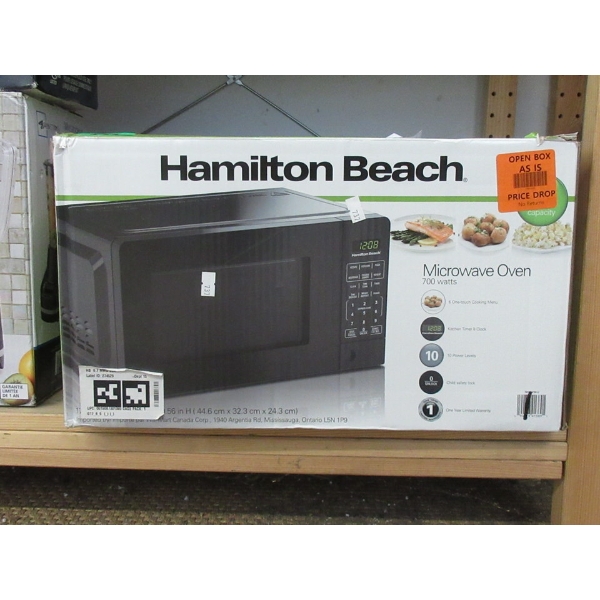 Hamilton Beach 700 watts. 0.7 Cu. ft. Microwave