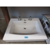 Image 1 : 24" Wide White Porcelain Vanity Sink with Taps