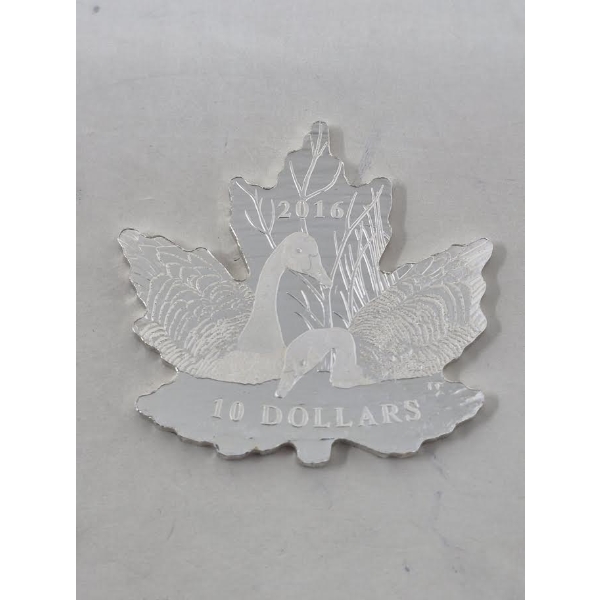 1/2 Oz .9999 Silver Maple Leaf Silhouette Geese Coin 