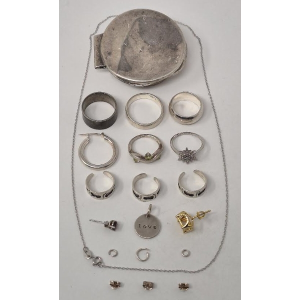 63 Grams of .925 Sterling Silver Scrap Jewelry