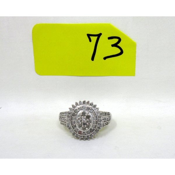 New 1 CTW Diamond Sterling Silver Cocktail Ring