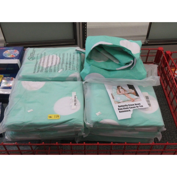 12 New Children's Green Canvas Bean Bag Chair Covers