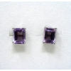 Image 1 : New 2 CT Amethyst Sterling Silver Earrings