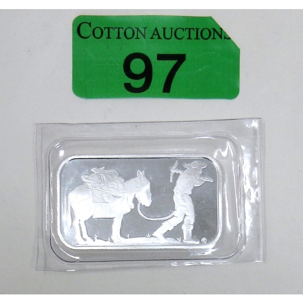 1 Oz .999 Silver Miner/Mule SilverTowne Bar 