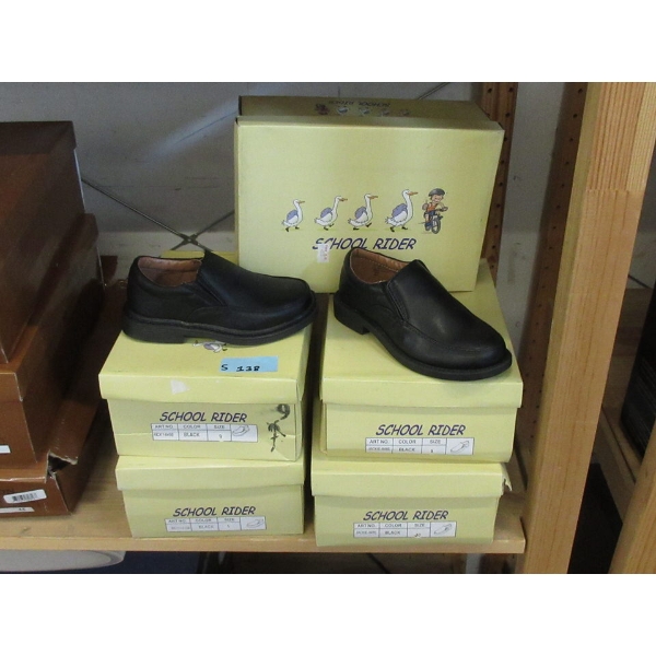 5 New Pairs of Little Boy's Black Dress Shoes in Boxes