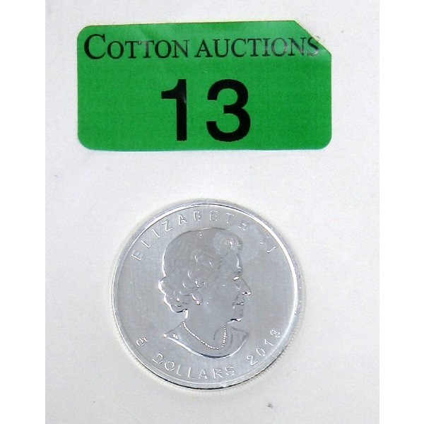 1 Oz .9999 Silver 2013 Maple Leaf Coin 