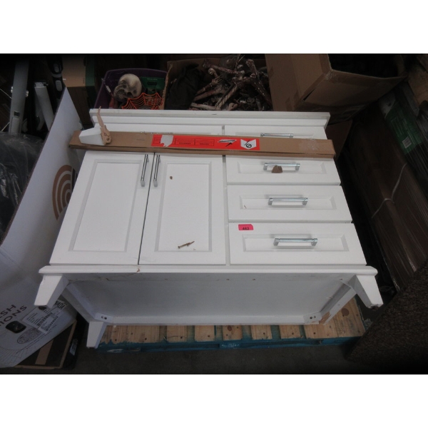 White Vanity Cabinet with Sink - 22" x 42" base