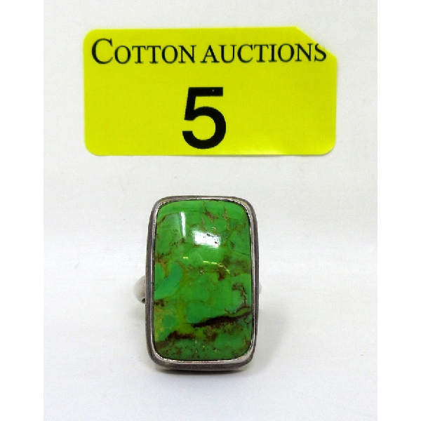 13.7 Gram Copper Green Turquoise Ring 