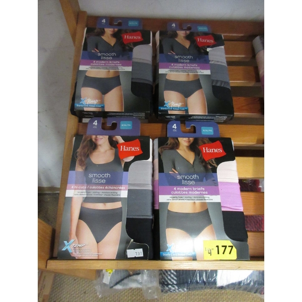 4 New Packs of 4 Women's Hanes Smooth Panties