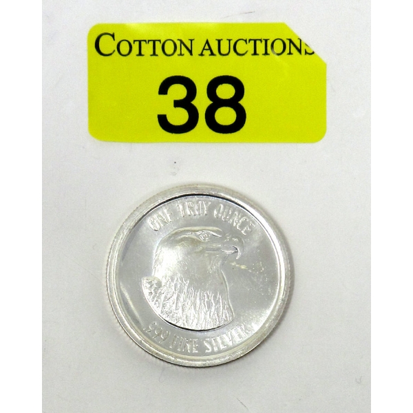 1 Oz .999 Silver Bald Eagle Silver Trade Round 