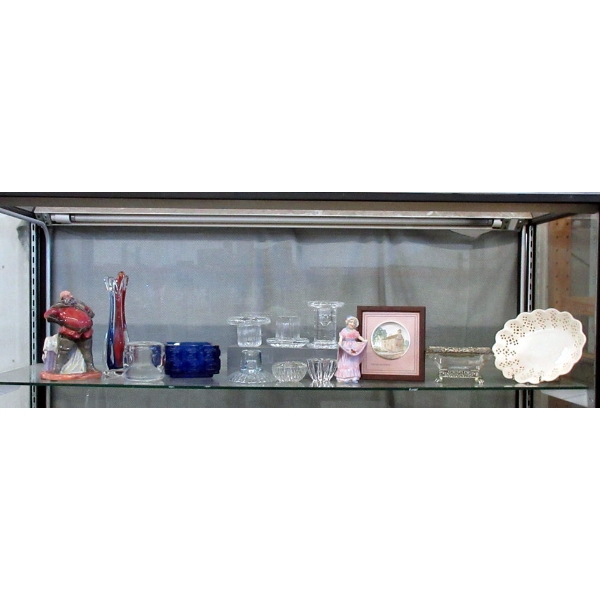 Shelf Lot of Glass & China Collectibles - 14 Pcs