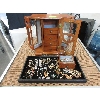Image 1 : Wood Jewelry Box and Contents