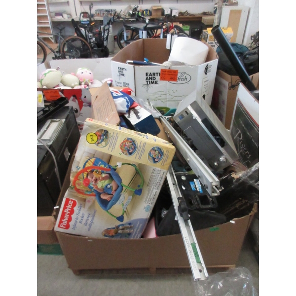 Skid of Assorted Storage Locker Goods - As Is