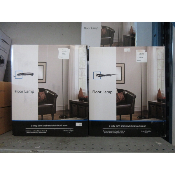 2 Mainstays Floor Lamps - 71" Tall 