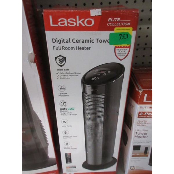Lasko Digital Ceramic Tower Heater in Box