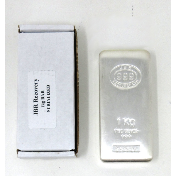 1 Kilo .999 Silver JBR Ethically Sourced Bar 