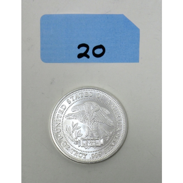 1 Oz .999 Silver Eagle Trade Unit Round 