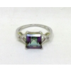 Image 1 : Mystic Topaz & Diamond Princess Cut Ring