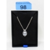 Image 2 : White Topaz & Diamond Pendant