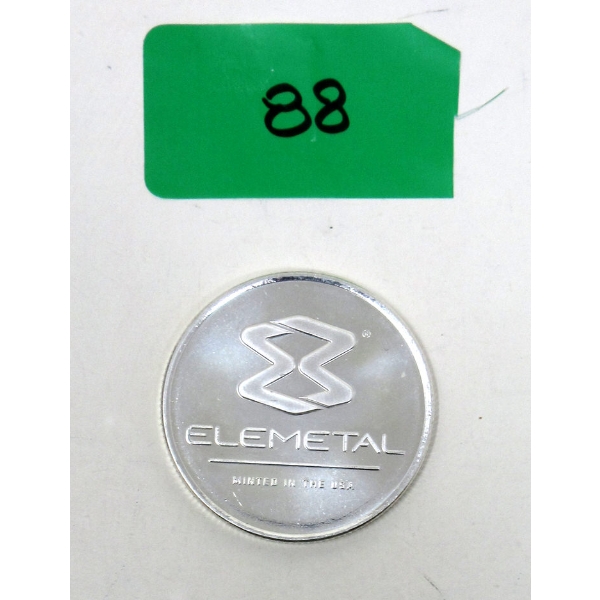 1 Oz .999 Silver Elemetal Round 