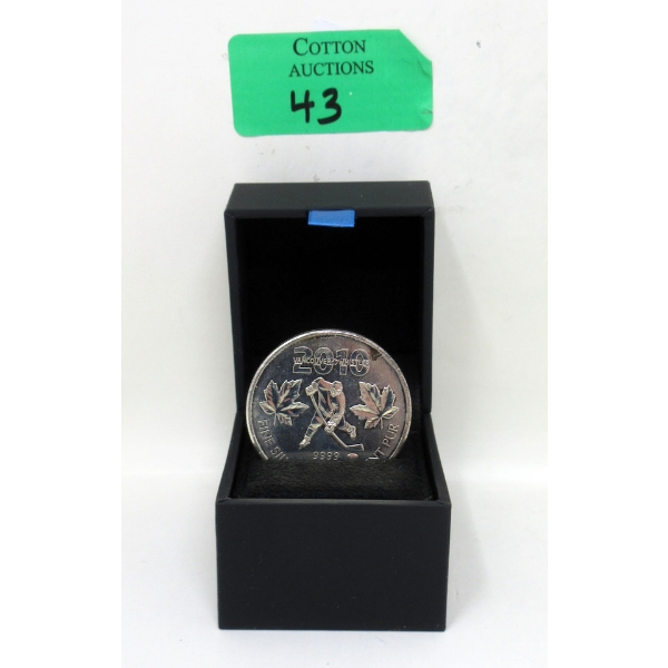 1 Oz .9999 Silver 2010 HOCKEY Coin 