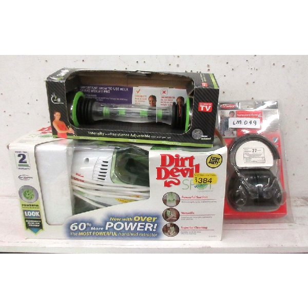 Dirt Devil Scrubber, Safety Earmuffs & Shaker Weight