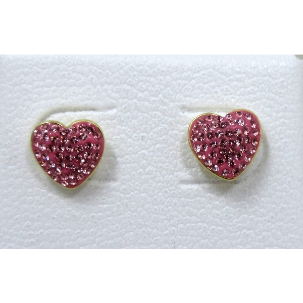BNIB 14KT Yellow Gold Heart Stud Earrings
