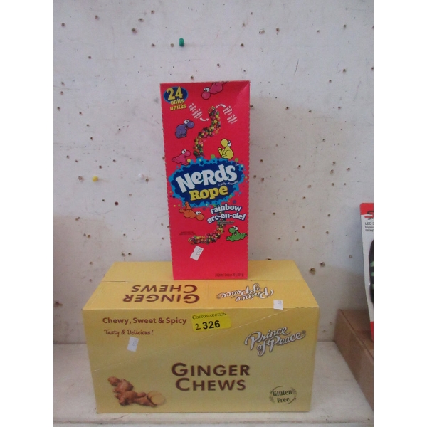 1 Box Ginger Chews & 1 Box Nerds Rope